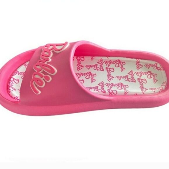 Barbie Shoes - BRAND NEW BARBIE MATTEL BRIGHT PINK   LOGO WOMENS  FLIP FLOP SLIDE SANDAL